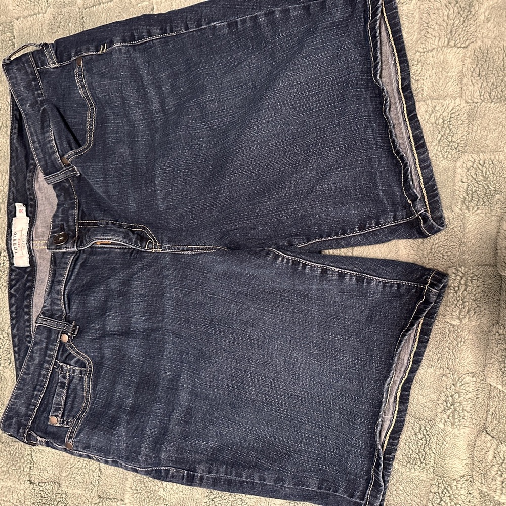Torrid Blue Classic Straight Cut Jean Shorts 20